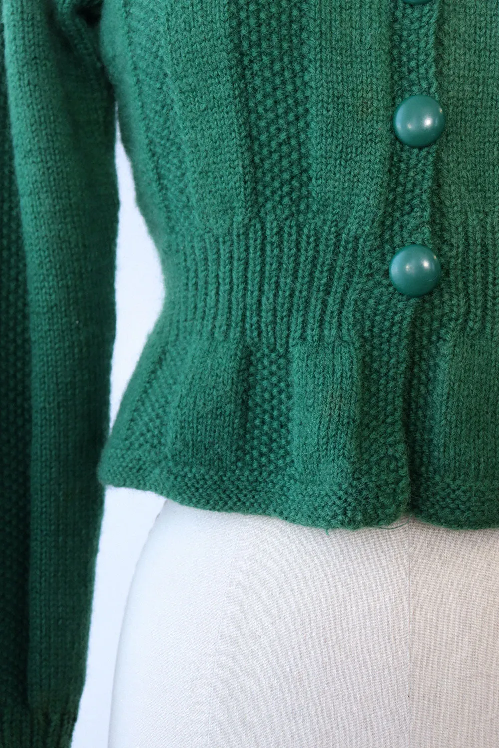 1930s Kale Crop Sweater XS