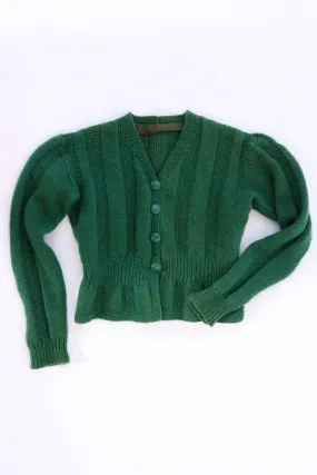 1930s Kale Crop Sweater XS