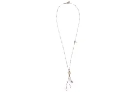 CHANEL 60CM LIGHT GP NECKLACE WITH 3 FAUX PEARL AND CC SMALL PENDANT, NO BOX