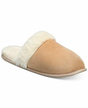 Charter Club Women's Furry Trim Memory Foam Slippers, Tan, L (9-10)