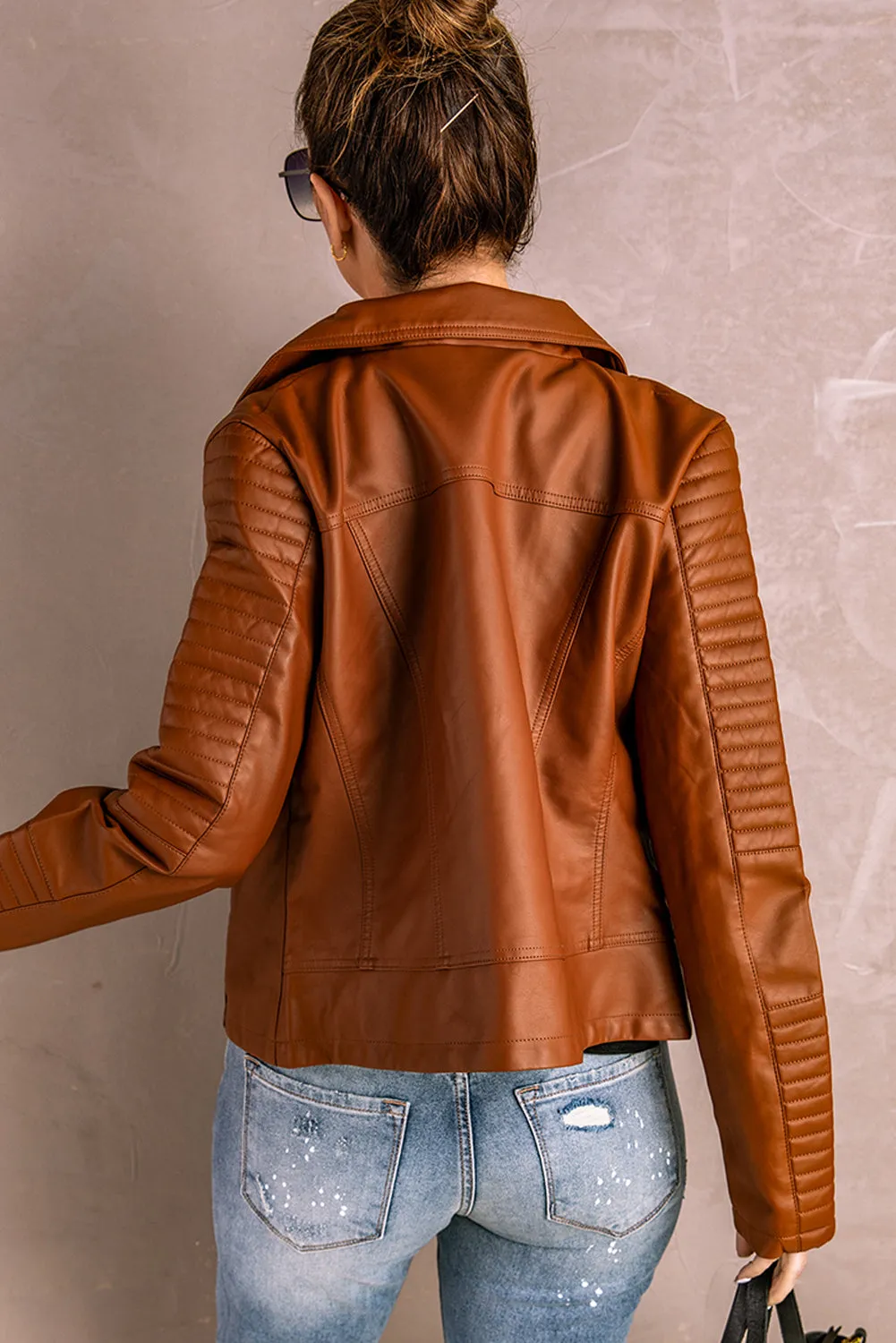 Faux Leather Motorcycle Jacket