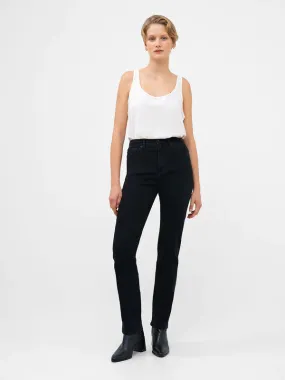 French Connection Stretch Denim Cigarette Fit High Waisted Jeans-Black-74QZE