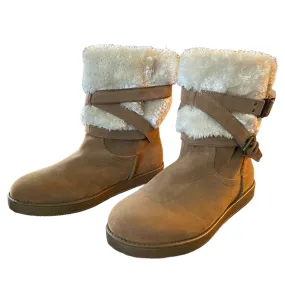 G By Guess Vegan Suede With Fur Trim Azzie Boots Size 10 NEW