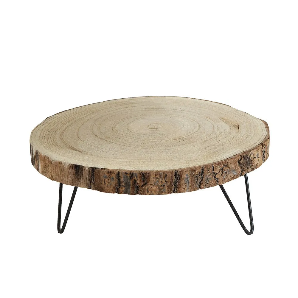 Round Paulownia Wood Pedestal